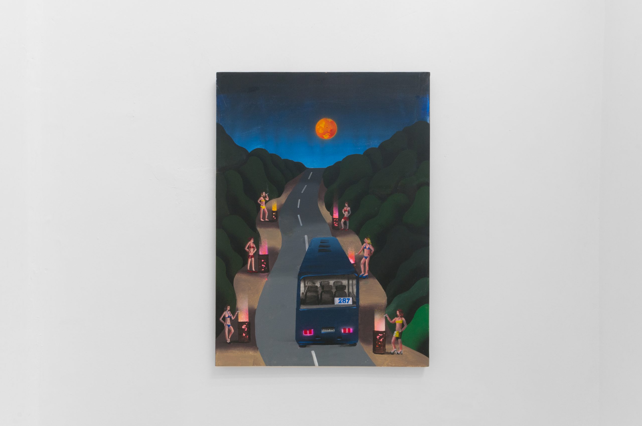 Botond Keresztesi, Night Bus, 2016, Acrilico su tela, 70x50cm.