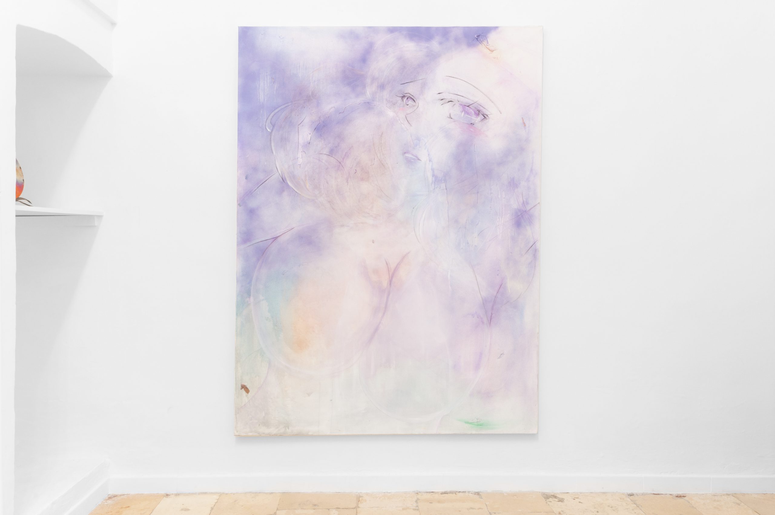 Motoko Ishibashi, Restless 2016, Acrilico e carta su tela, 200cm x 150cm.
