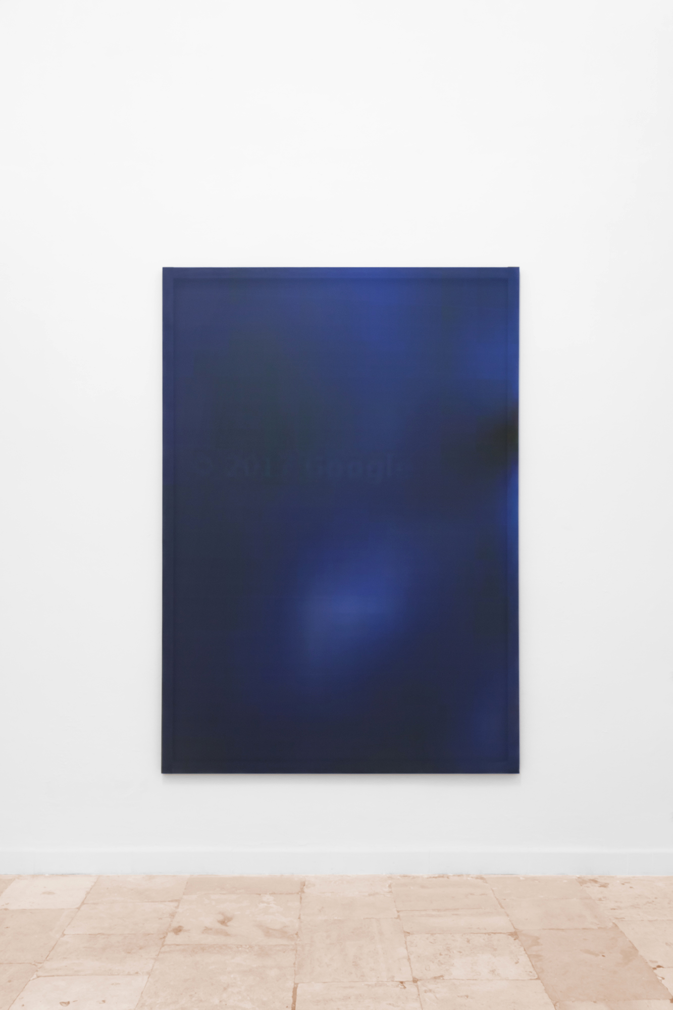 Maurizio Viceré, kh-(31) Black and blue, Stampa a inchiostro con sublimazione calandrata su tessuto nautico antivento, telaio. 170 x 150 cm. 2018