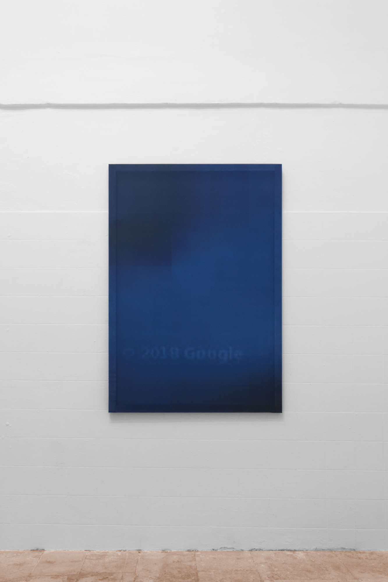 Maurizio Viceré, kh-(41) Light blue, Stampa a inchiostro con sublimazione calandrata su tessuto nautico antivento, telaio. 2018
